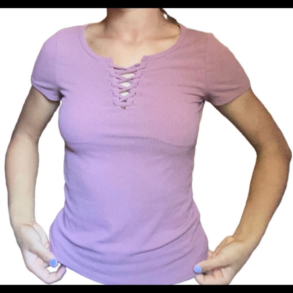 Aero Pink Cross Neck Shirt